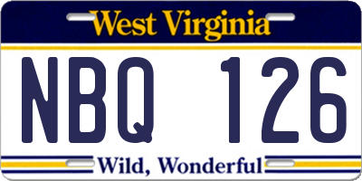 WV license plate NBQ126