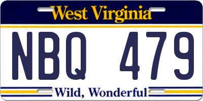 WV license plate NBQ479