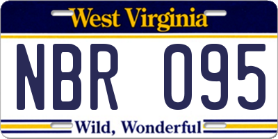 WV license plate NBR095