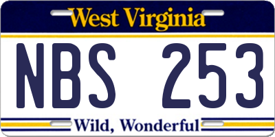WV license plate NBS253