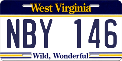 WV license plate NBY146
