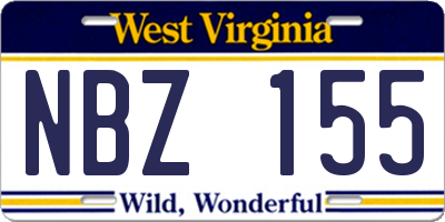 WV license plate NBZ155