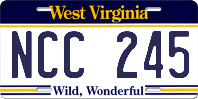 WV license plate NCC245
