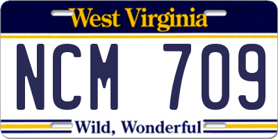 WV license plate NCM709