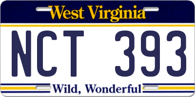 WV license plate NCT393