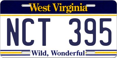 WV license plate NCT395