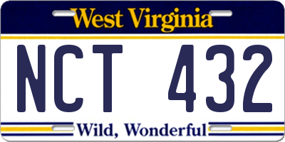 WV license plate NCT432