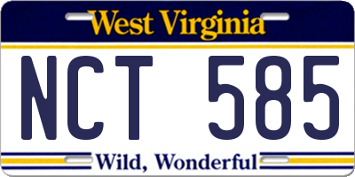 WV license plate NCT585