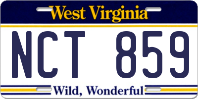 WV license plate NCT859
