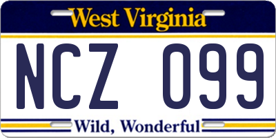 WV license plate NCZ099