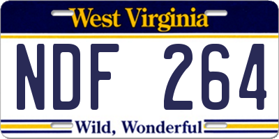 WV license plate NDF264