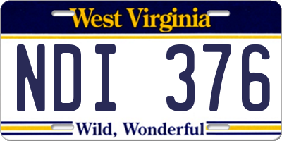 WV license plate NDI376