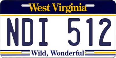 WV license plate NDI512