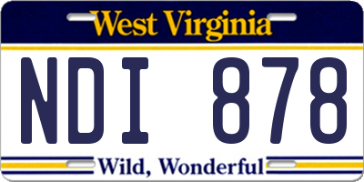 WV license plate NDI878