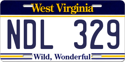 WV license plate NDL329