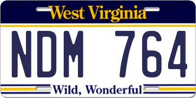 WV license plate NDM764