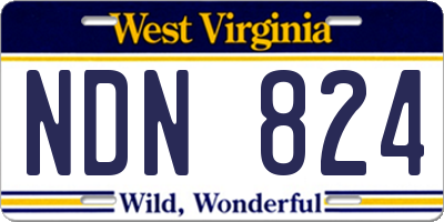 WV license plate NDN824