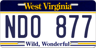 WV license plate NDO877