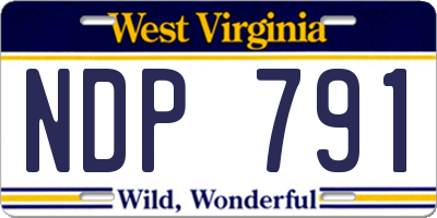 WV license plate NDP791