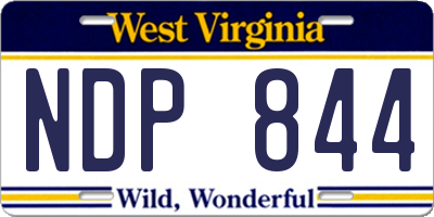 WV license plate NDP844