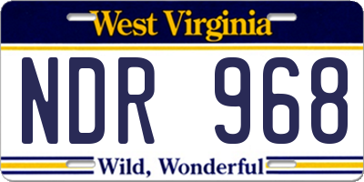 WV license plate NDR968