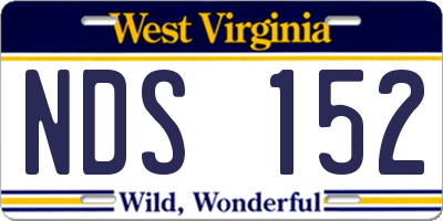 WV license plate NDS152