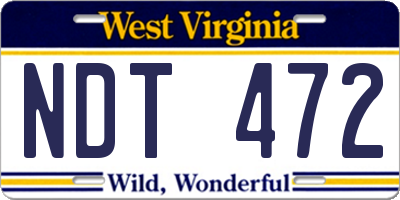 WV license plate NDT472