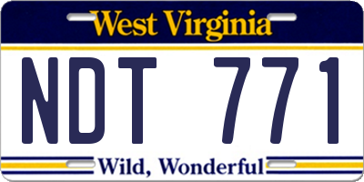 WV license plate NDT771