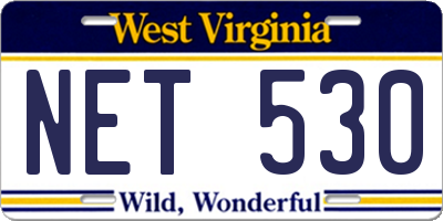 WV license plate NET530