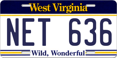 WV license plate NET636