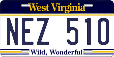 WV license plate NEZ510