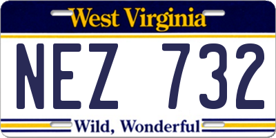 WV license plate NEZ732