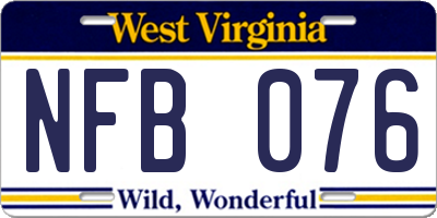 WV license plate NFB076