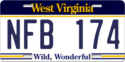 WV license plate NFB174