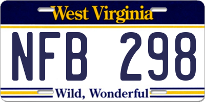 WV license plate NFB298