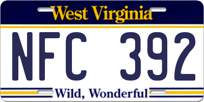 WV license plate NFC392