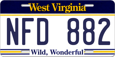 WV license plate NFD882