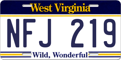 WV license plate NFJ219