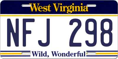WV license plate NFJ298