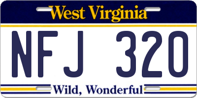 WV license plate NFJ320