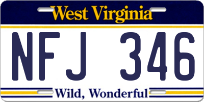 WV license plate NFJ346