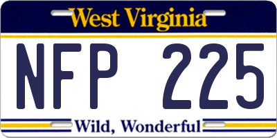 WV license plate NFP225