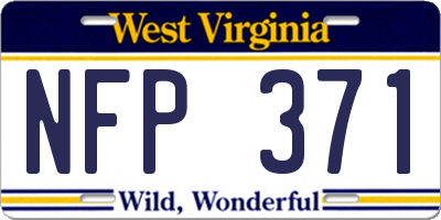 WV license plate NFP371