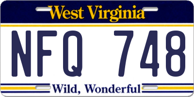 WV license plate NFQ748