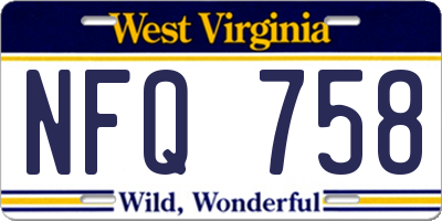 WV license plate NFQ758