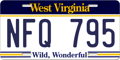 WV license plate NFQ795
