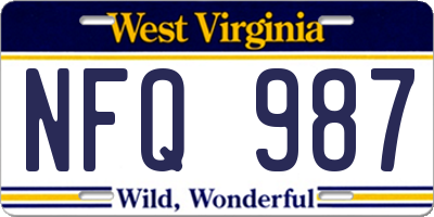 WV license plate NFQ987