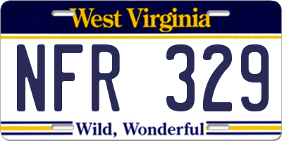 WV license plate NFR329