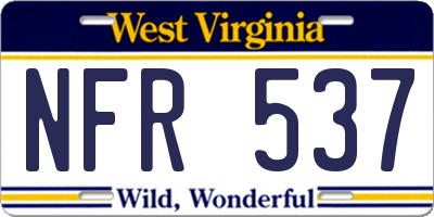WV license plate NFR537