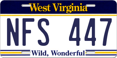 WV license plate NFS447